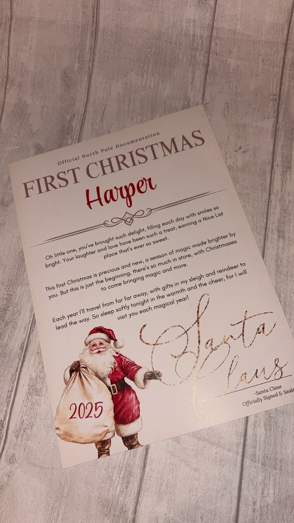 Personalised First Christmas Letter