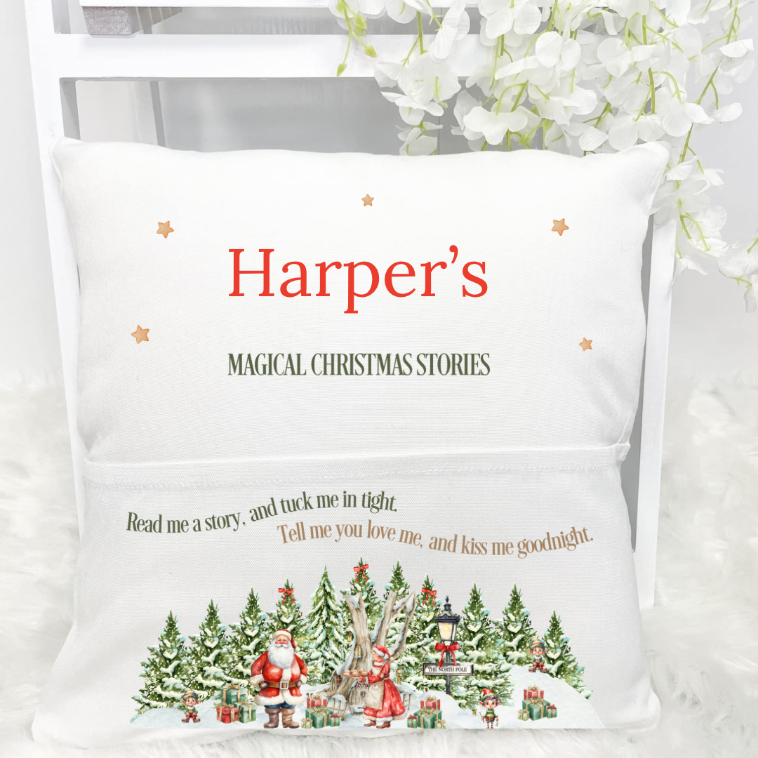 Personalised Christmas Pocket Cushion - Santa Design