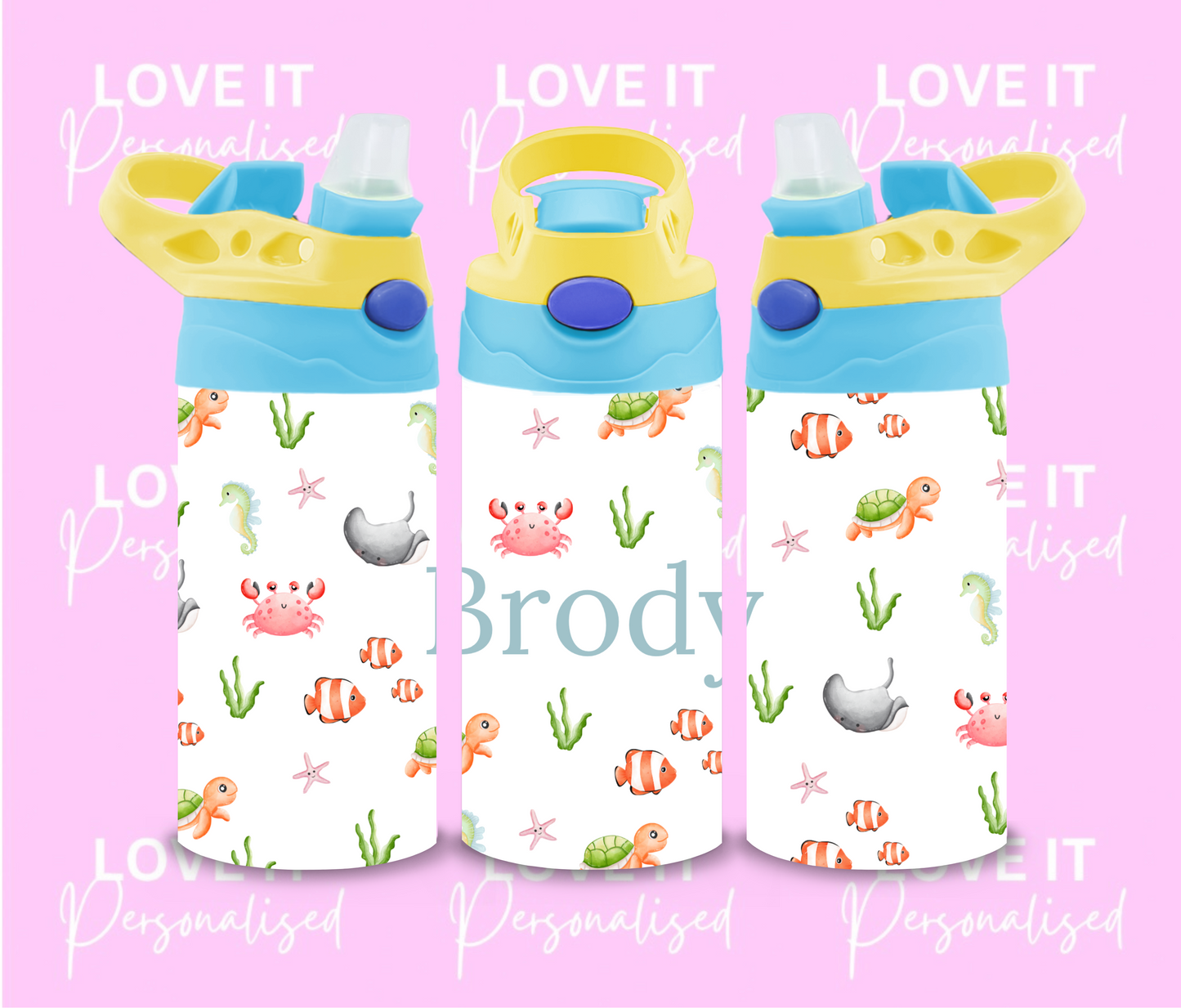 Personalised Under The Sea 12oz Water Bottle