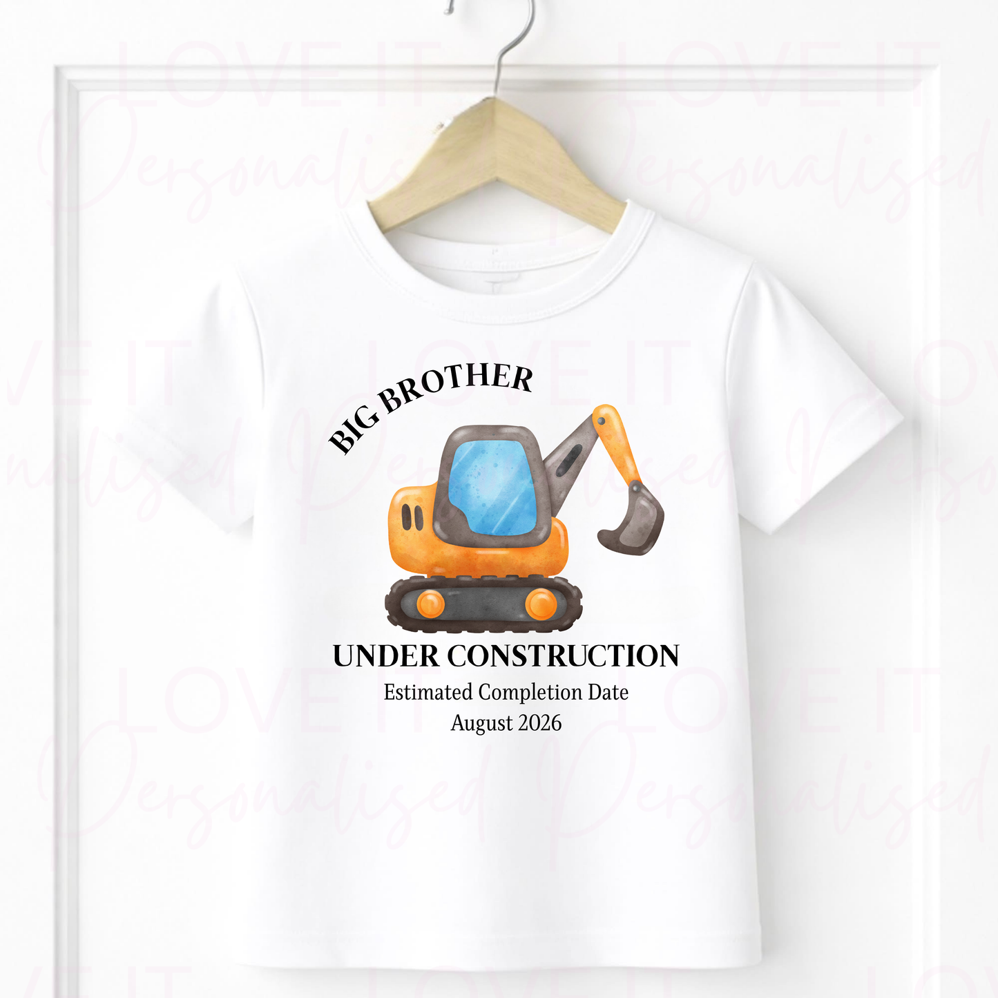 Personalised Big Brother Construction T-shirt - Big Brother Announcement