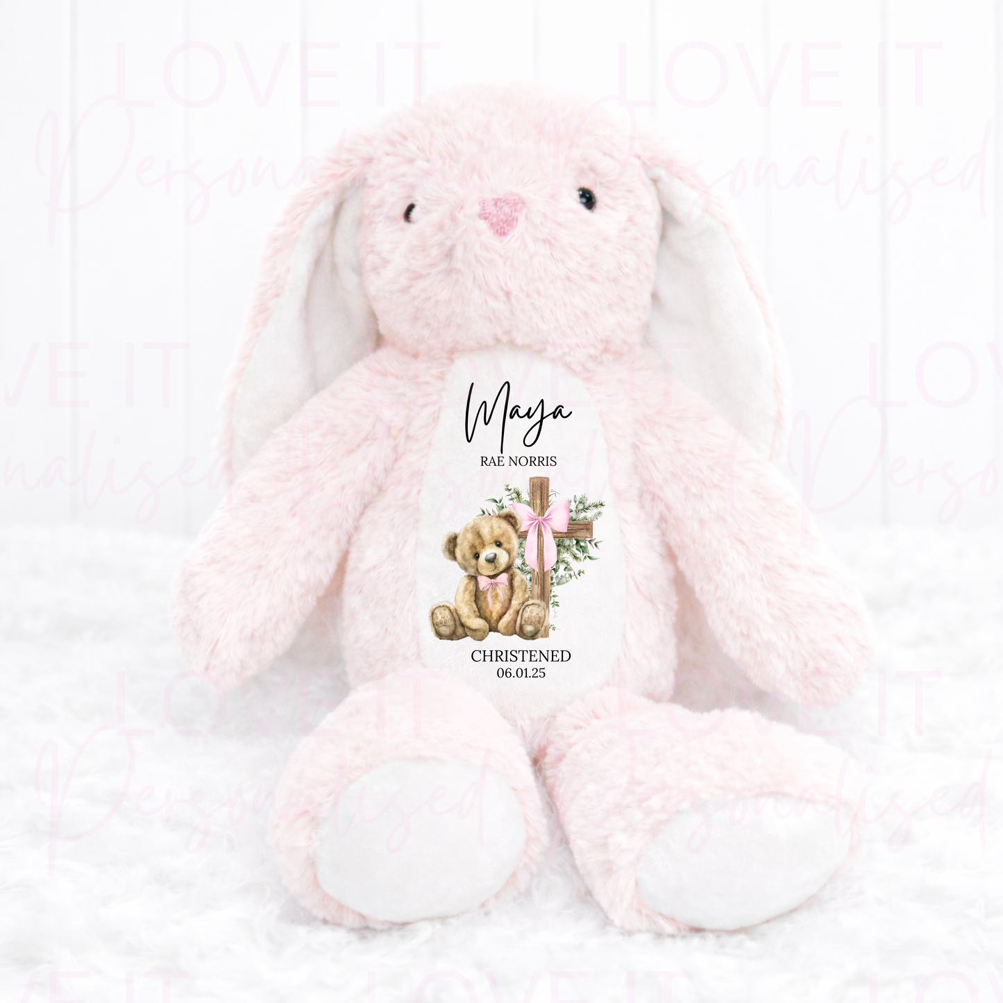 Personalised Christening Bunny Teddy