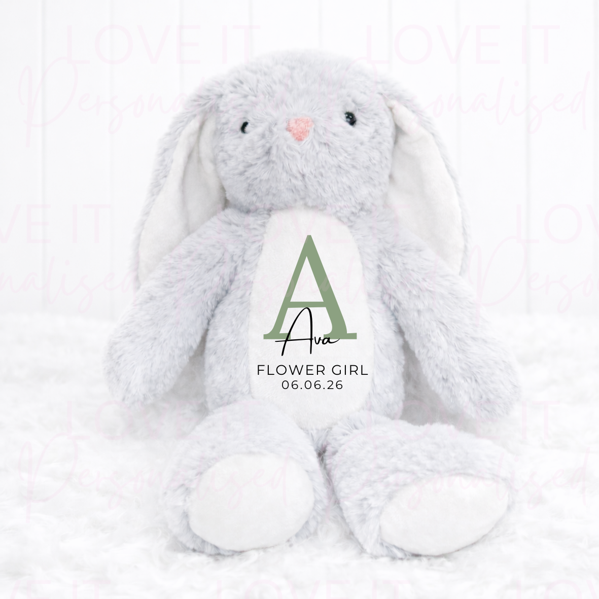Personalised Flower Girl Bunny Teddy