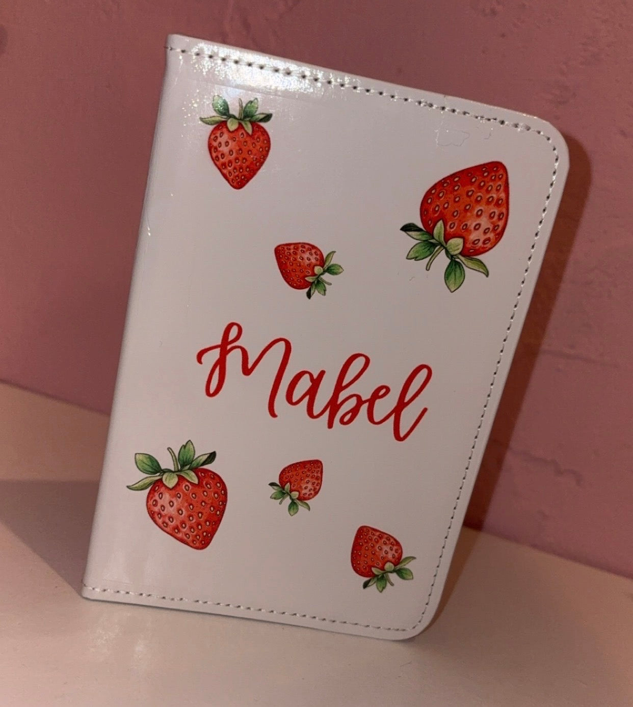 Personalised Strawberry Passport Cover