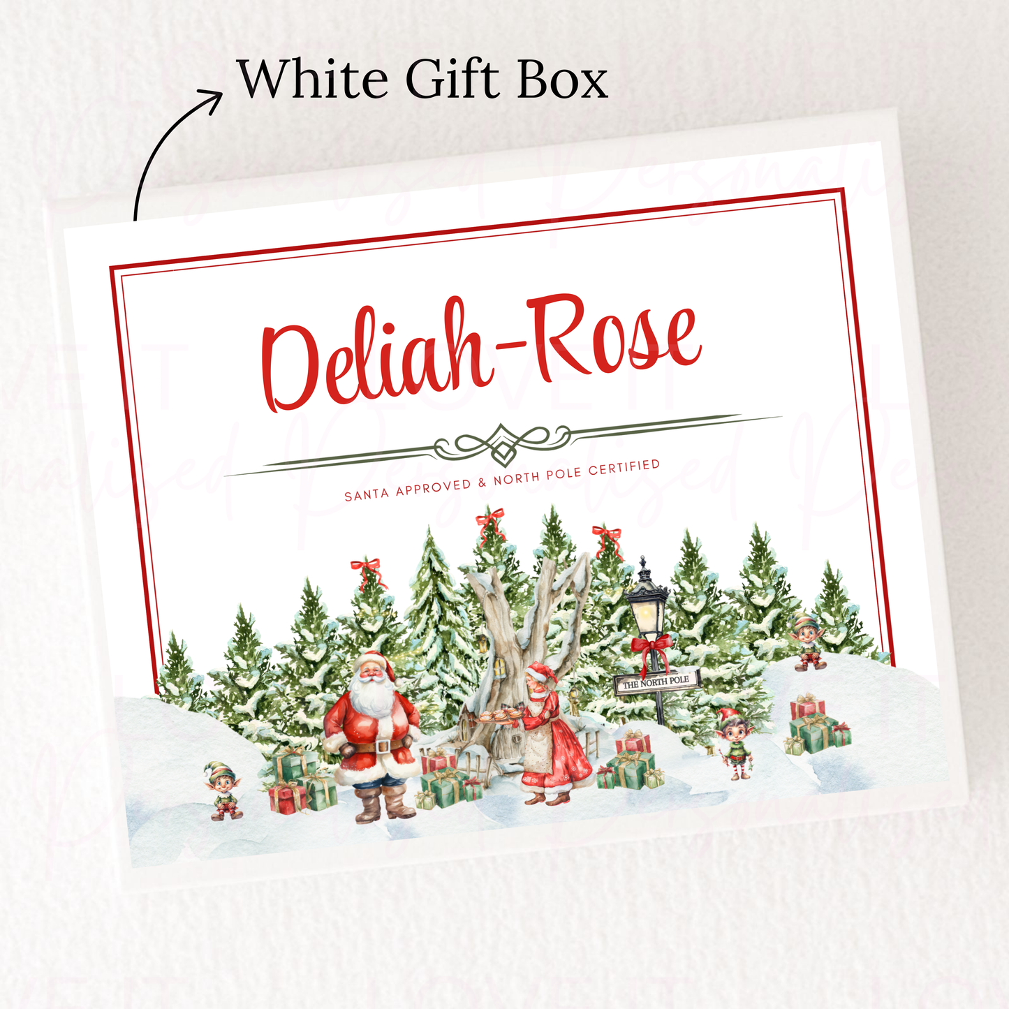 Personalised Christmas Magnetic Gift Box - North Pole Village Design