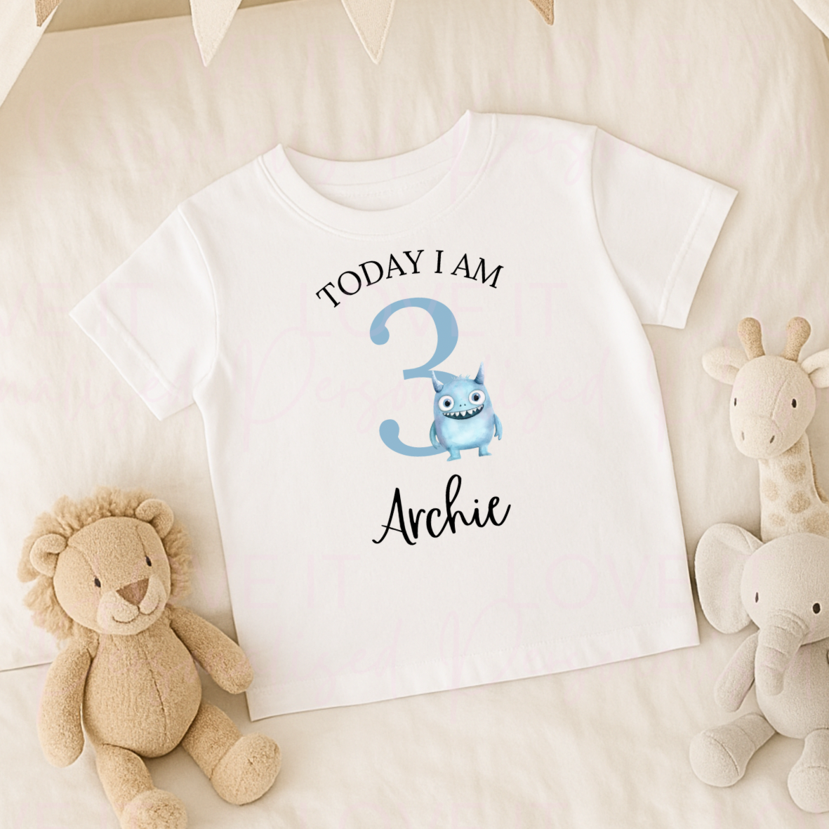Personalised Monster Children's Birthday T-Shirt - 7 Colours