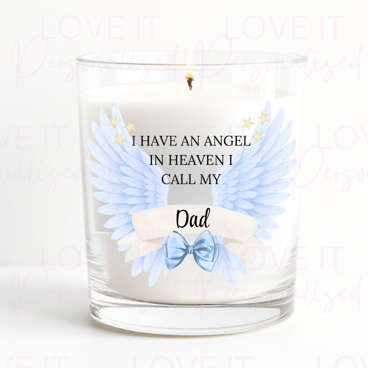 Angel In Heaven Memorial Scented Candle - Gift Decor Ornaments Decoration Pink/Blue