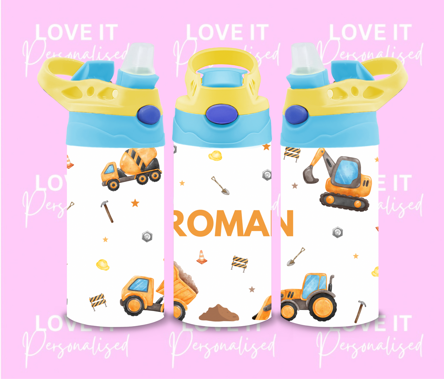 Personalised Construction 12oz Water Bottle