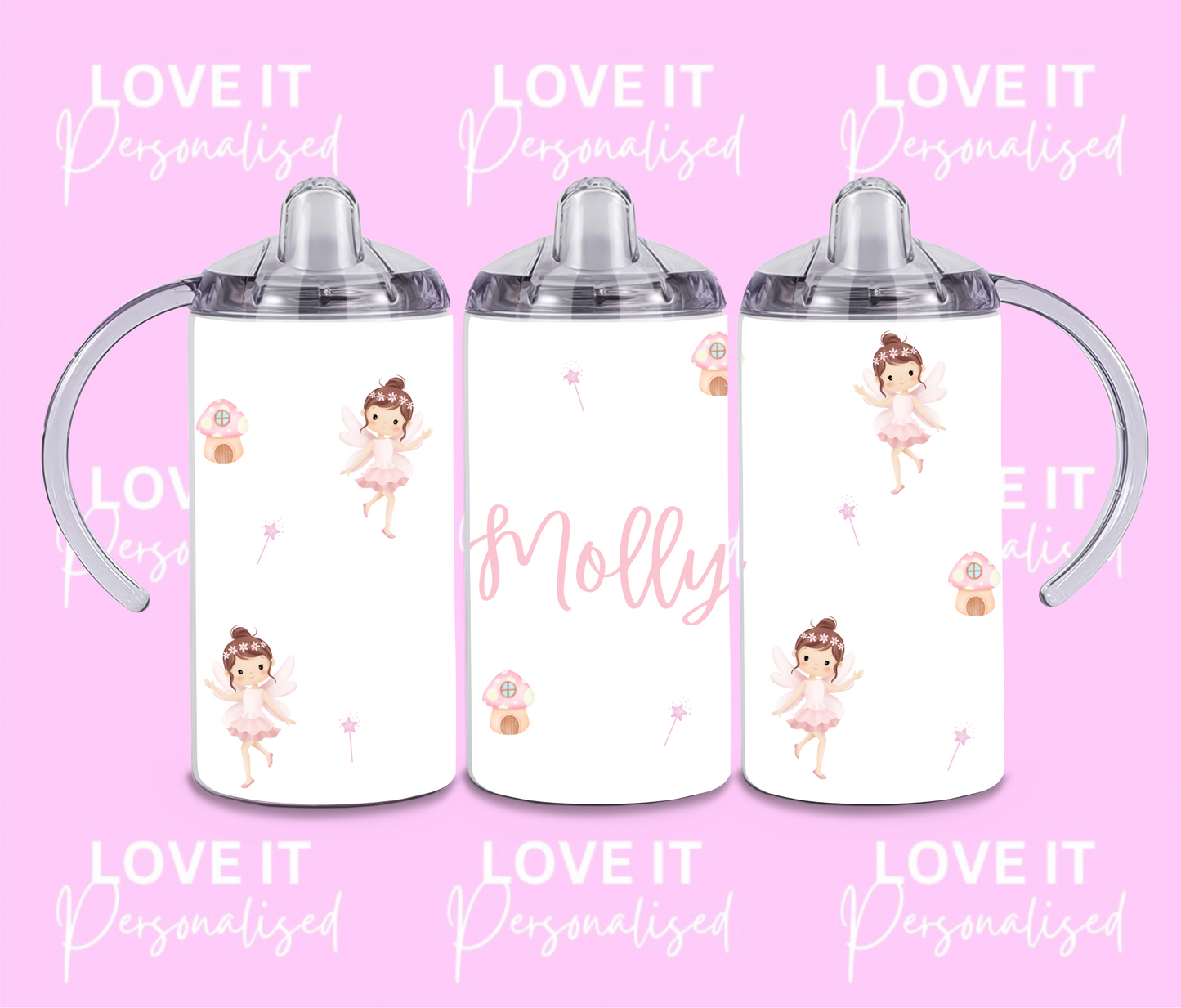 Personalised Fairy Children's Sippy Cup (two lids)