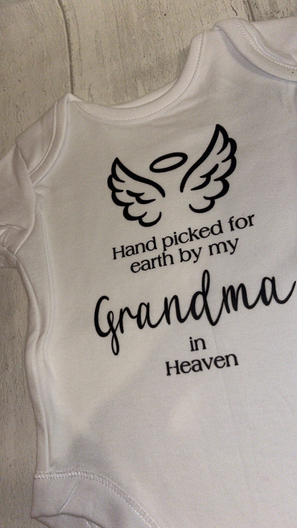 ‘Hand picked for earth by my Grandma’ Baby Bodysuit