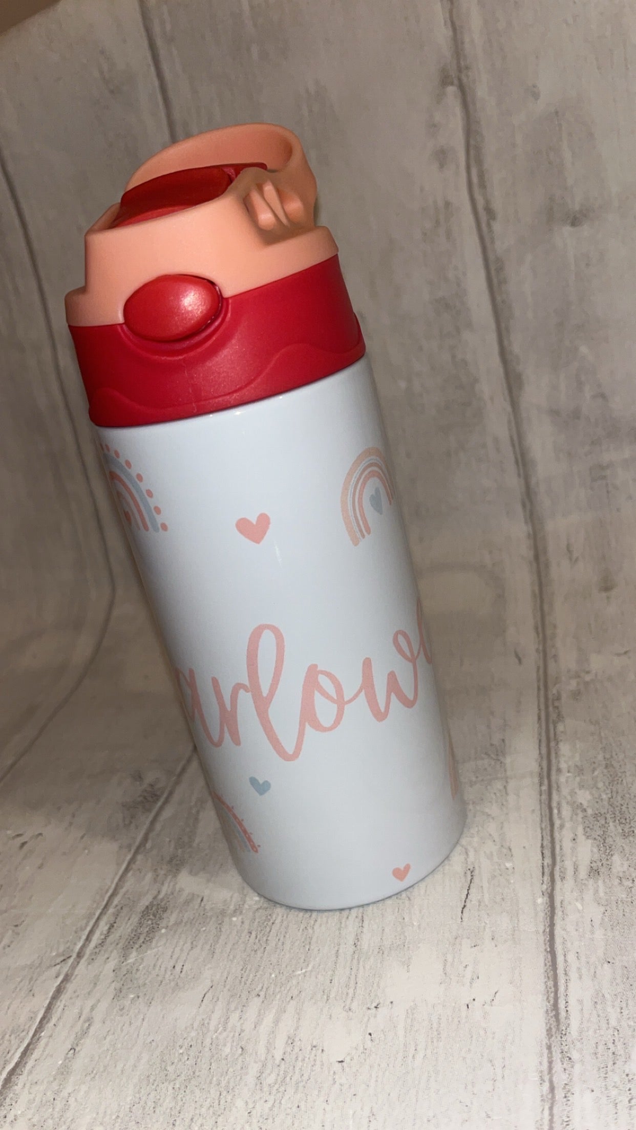 Personalised Boho Rainbow 12oz Water Bottle