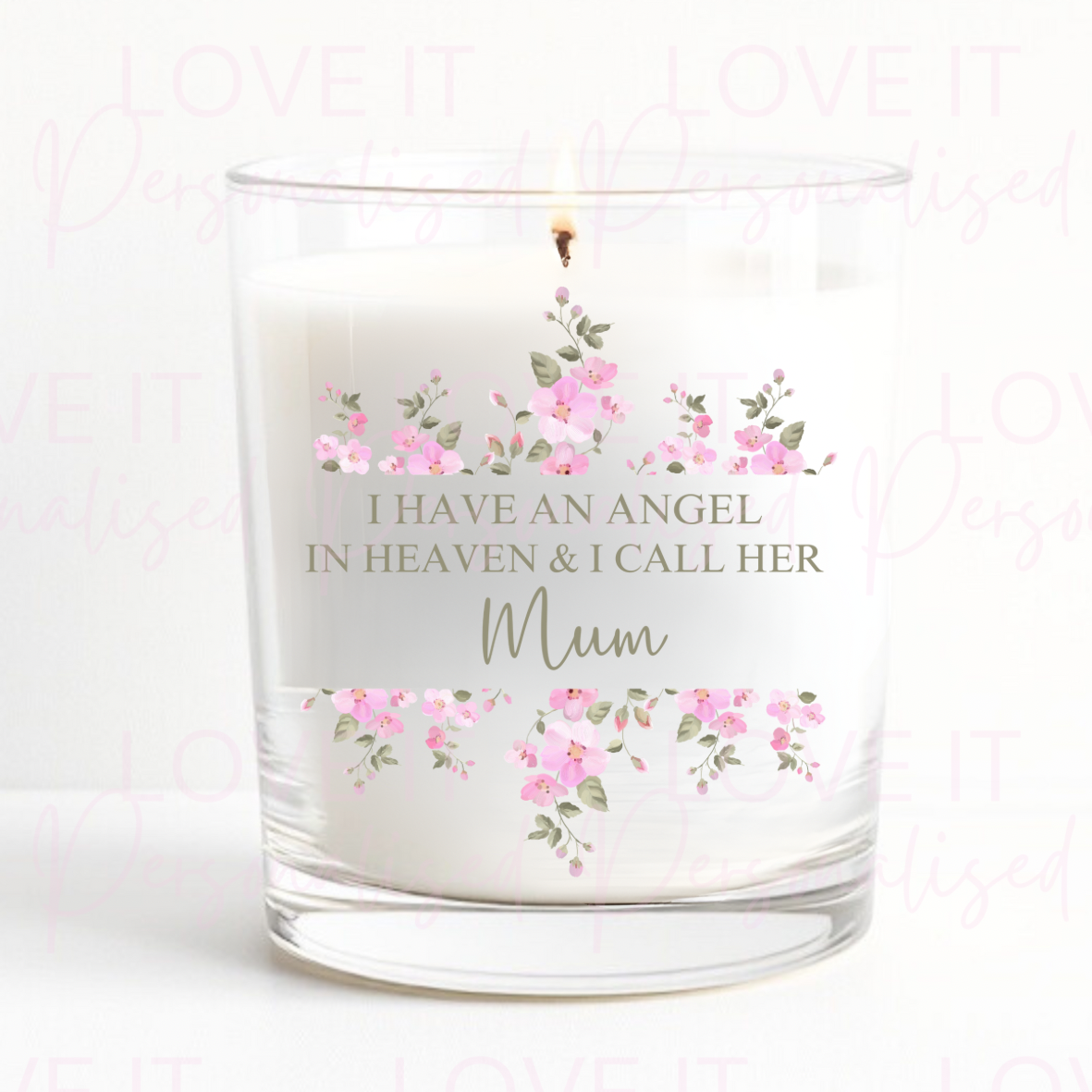 Memorial Angel Scented Candle - Pink/Green