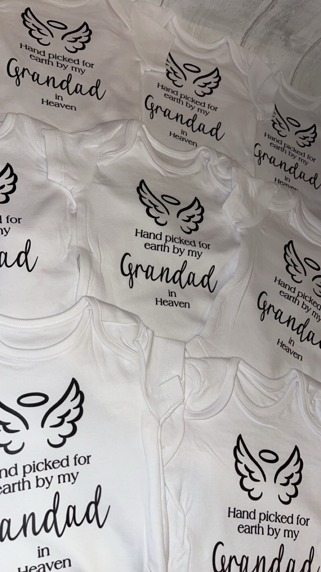 ‘Hand picked for earth by my Grandad’ Baby Bodysuit