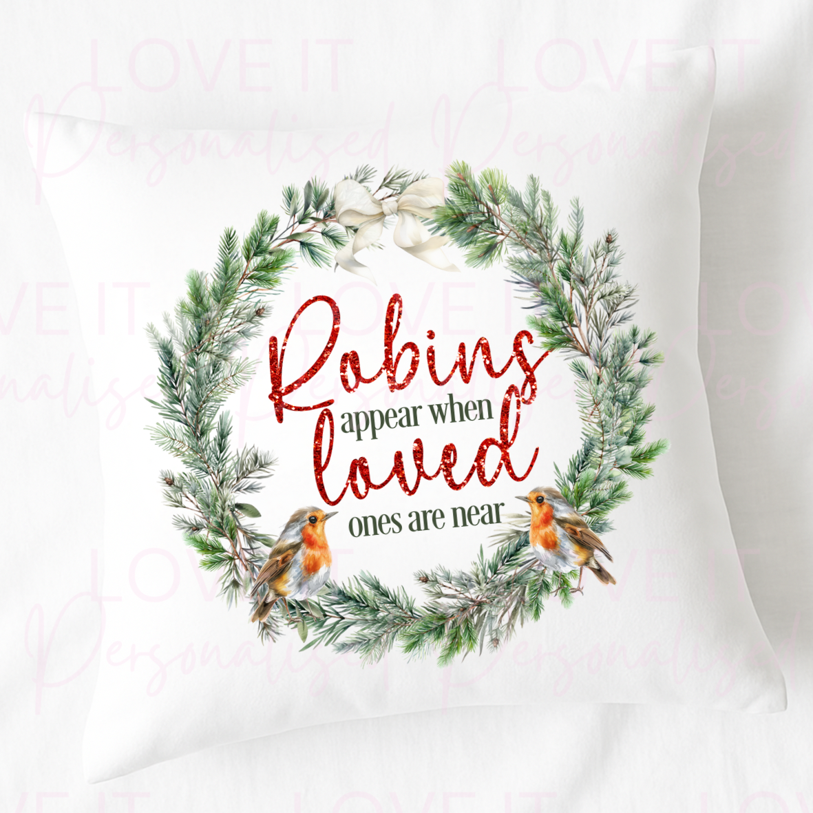 Robins Appear Memorial Cushion