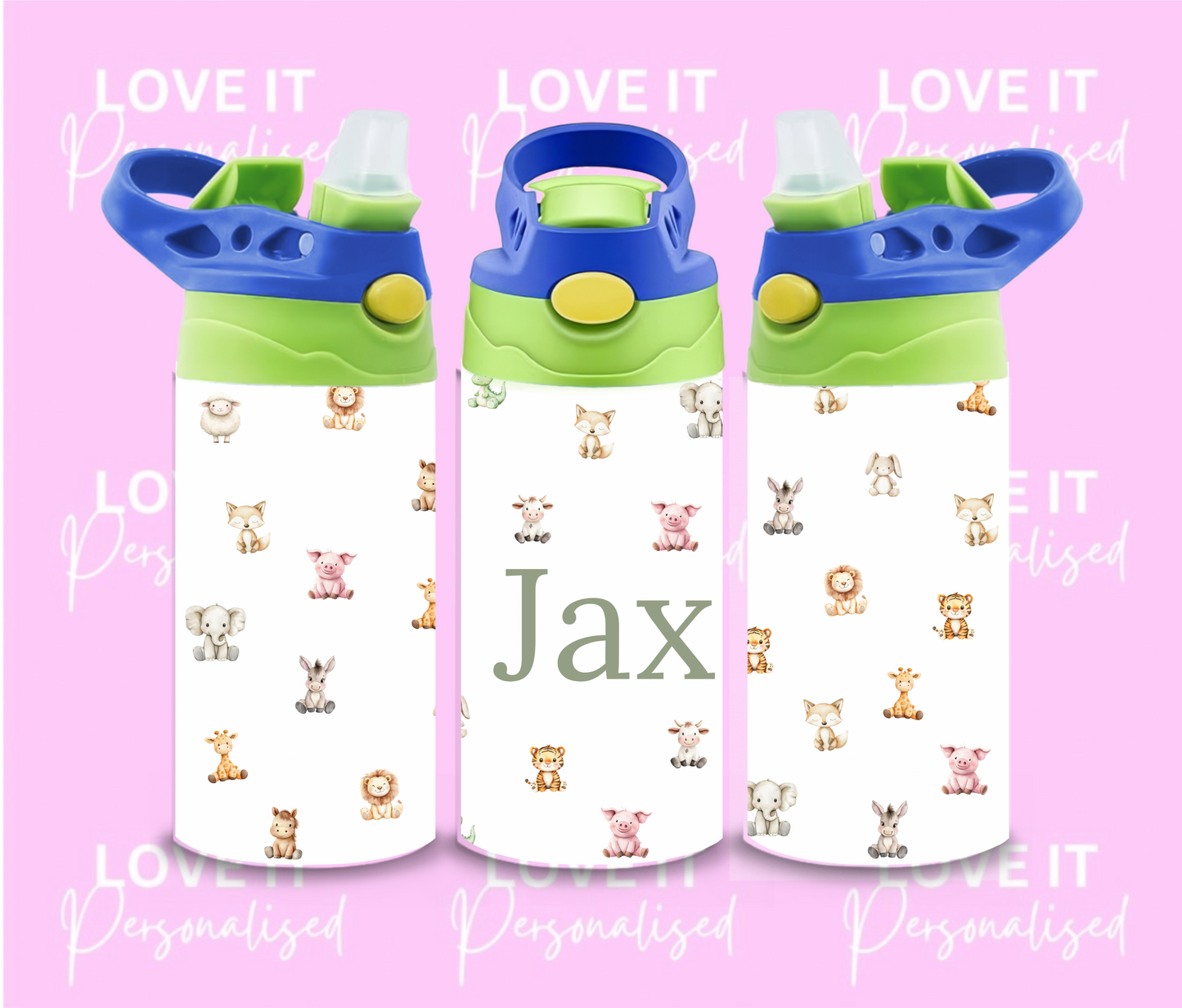 Personalised Animal 12oz Water Bottle