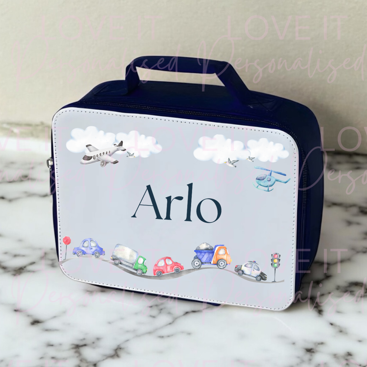Personalised Car Black Lunch Bag