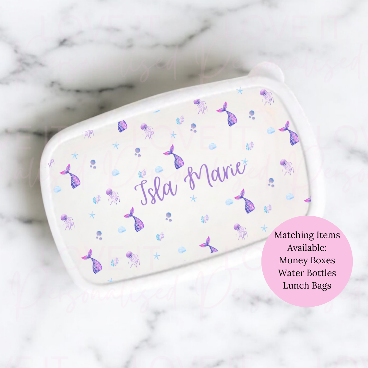 Personalised Mermaid Lunch/Snack Box