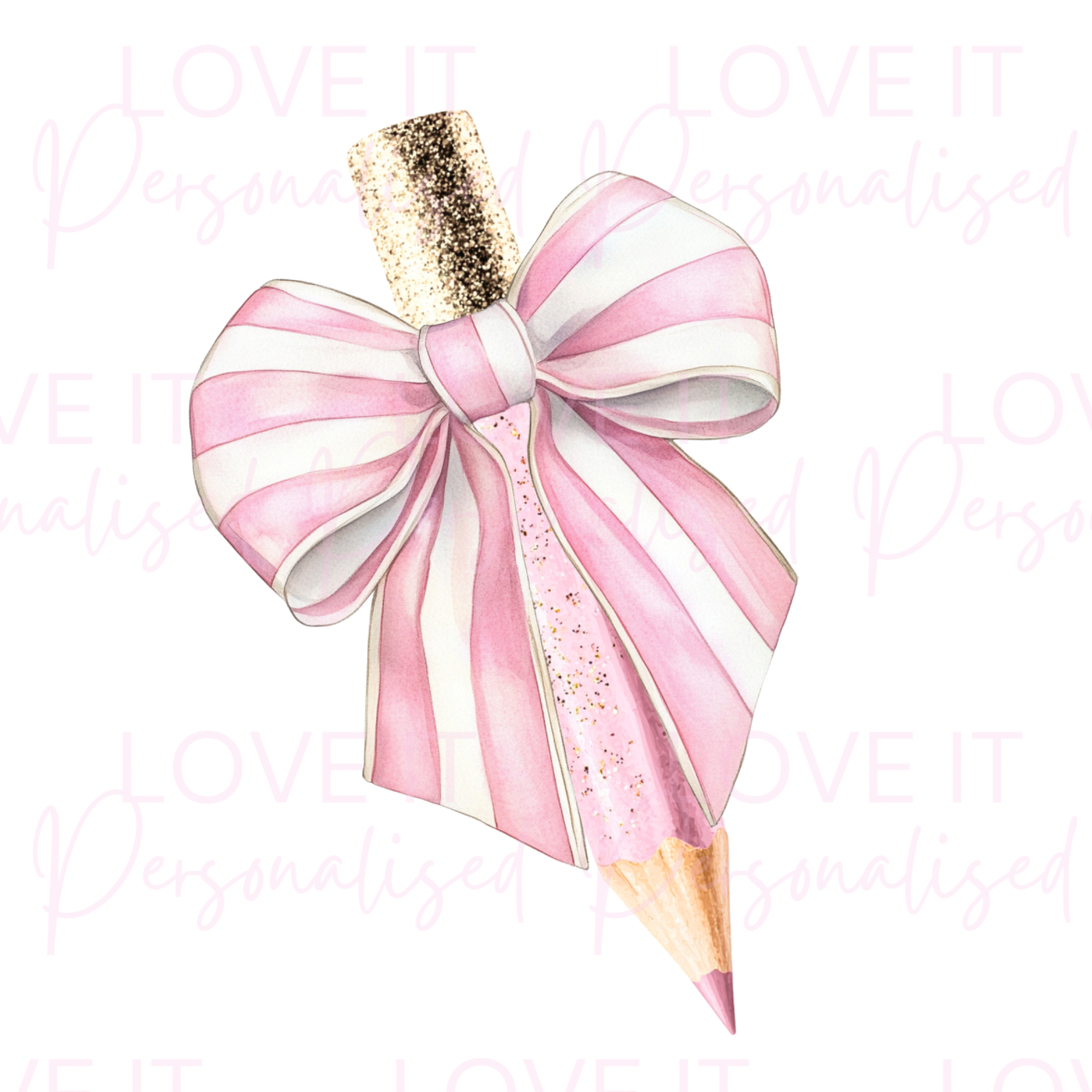 Personalised Christmas Pencil Bow Mug/Coaster