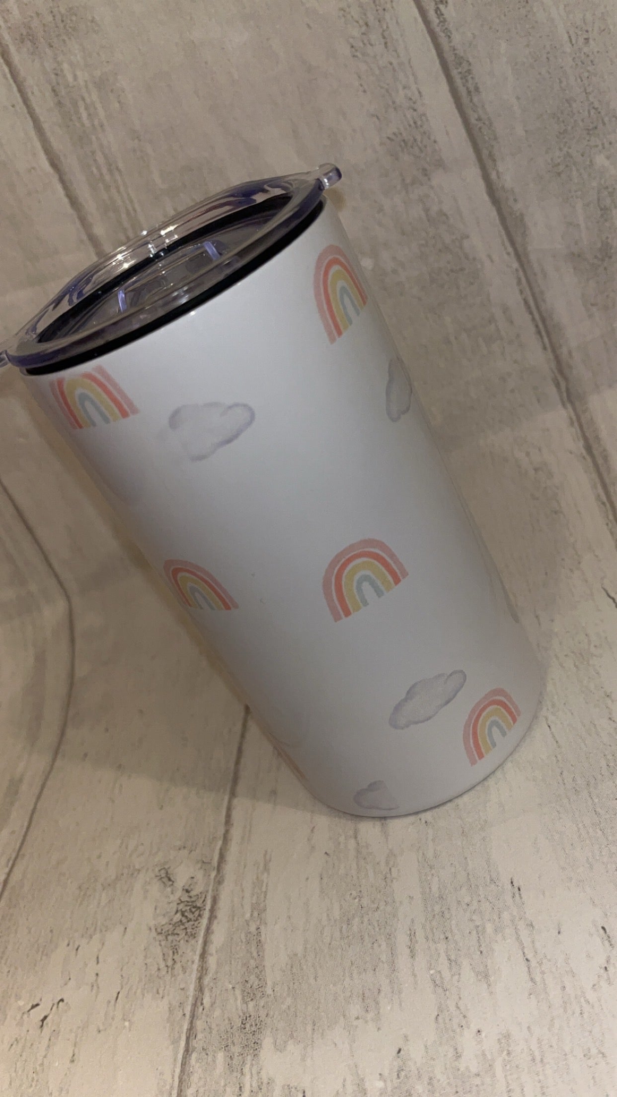 Personalised Rainbow Children's Sippy Cup (two lids)