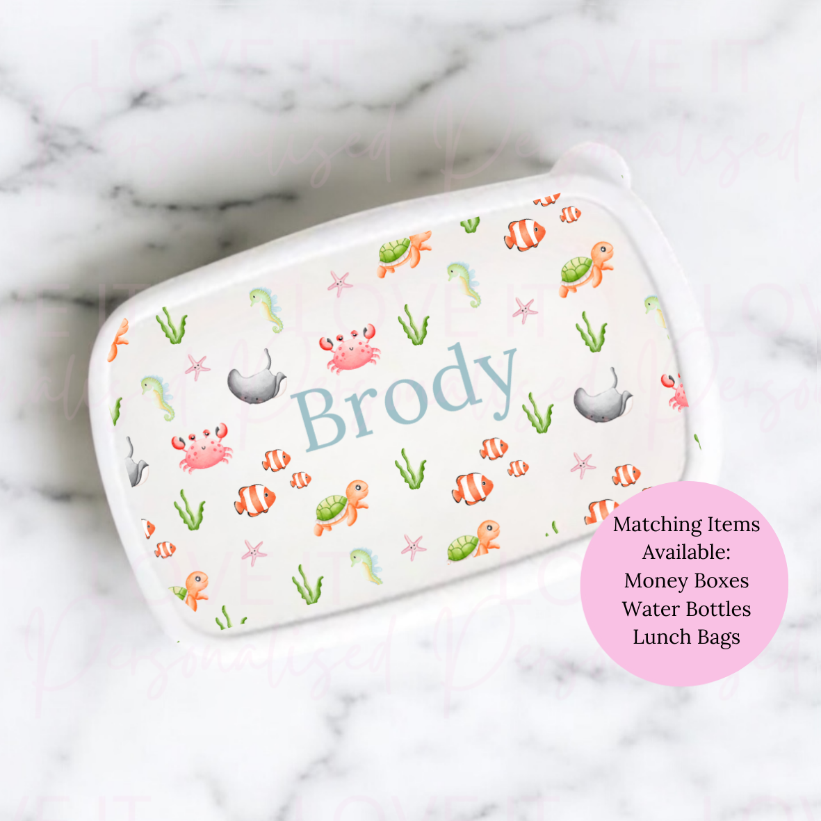 Personalised Under The Sea Lunch/Snack Box