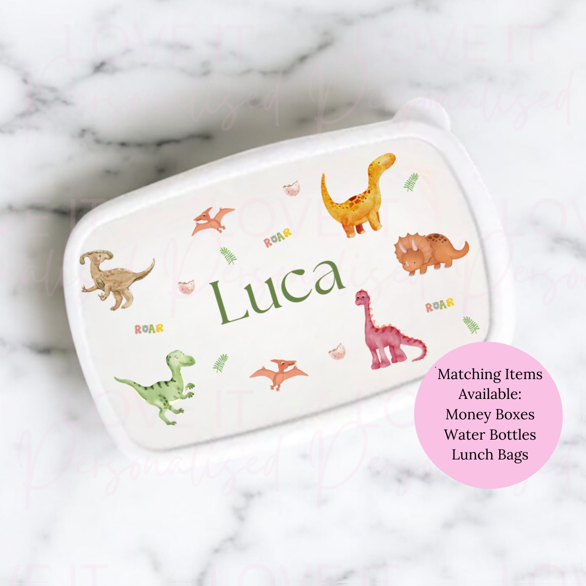 Personalised Dinosaur Lunch/Snack Box