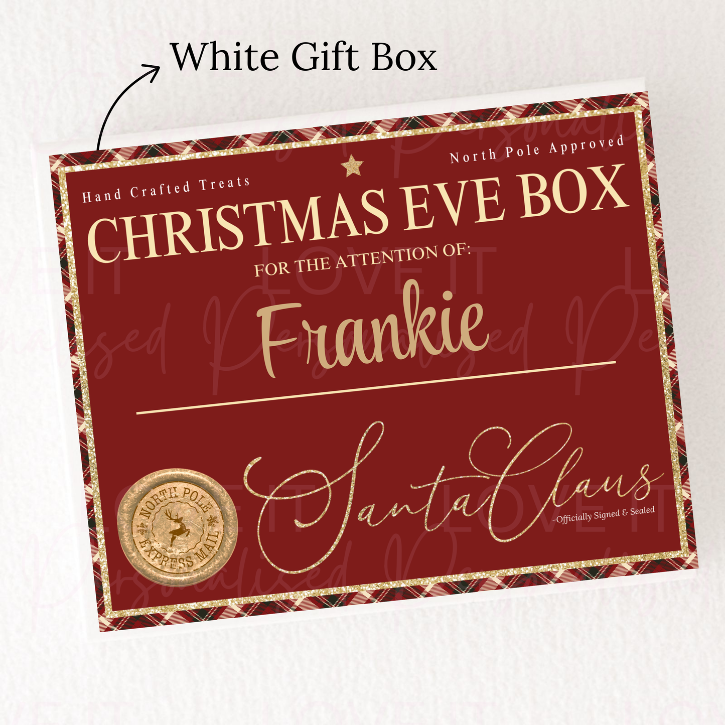 Personalised Christmas Eve Magnetic Gift Box - Tartan