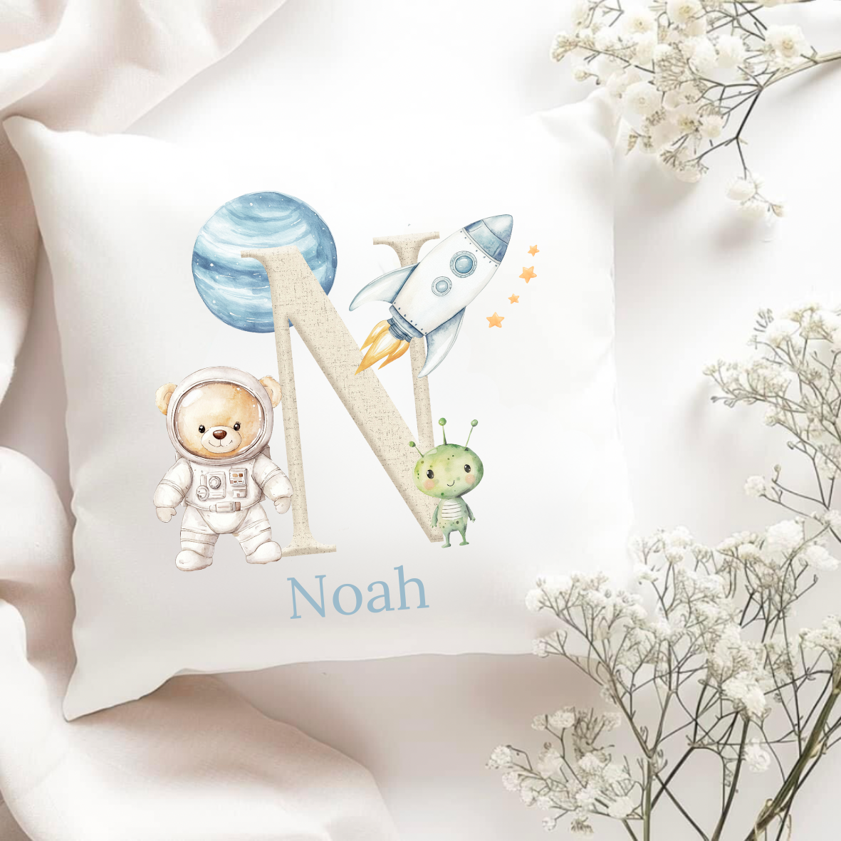 Personalised Space Initial Cushion