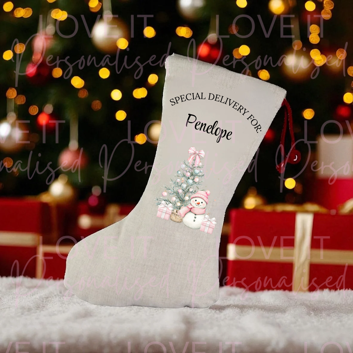 Personalised Christmas Snowman Stocking/Sack