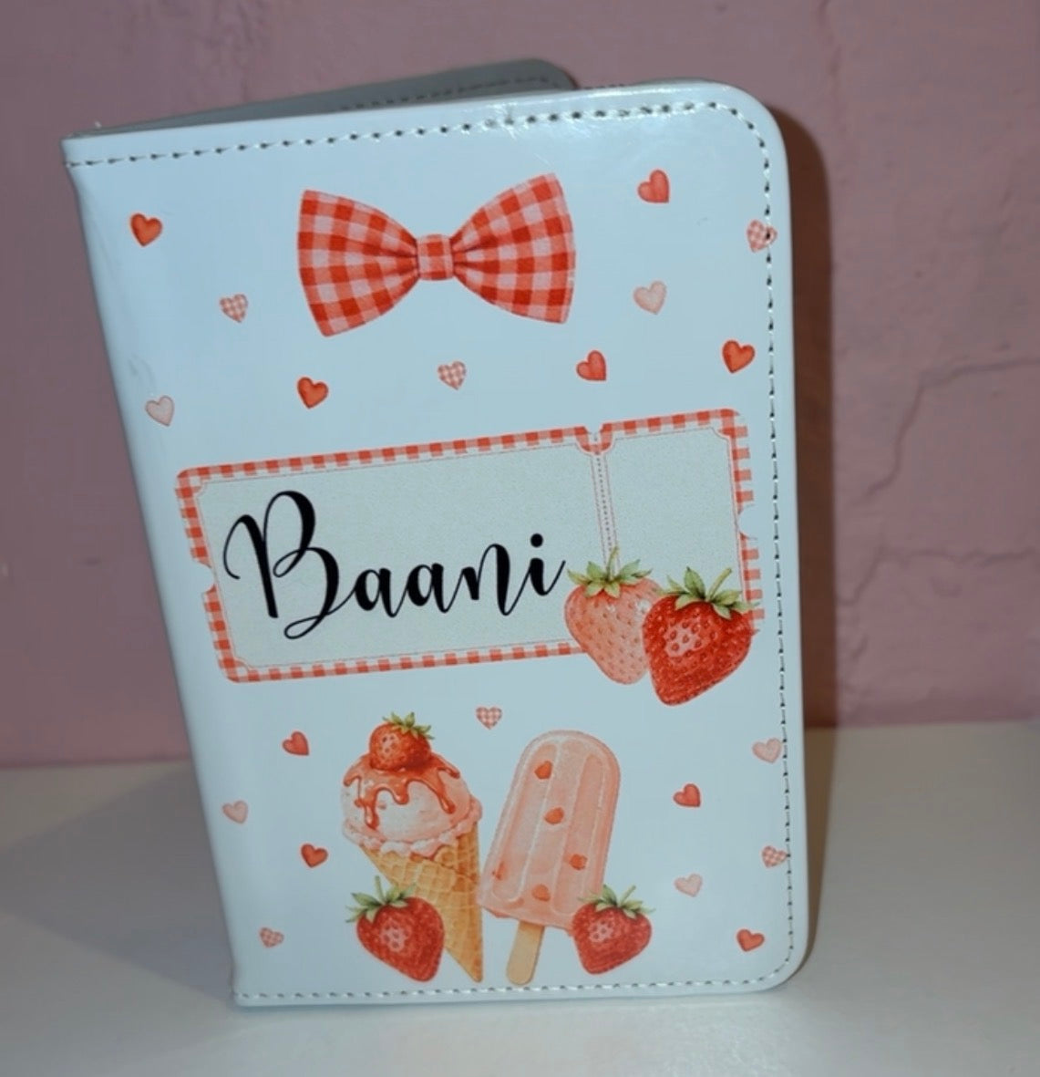 Personalised Strawberry Passport Cover