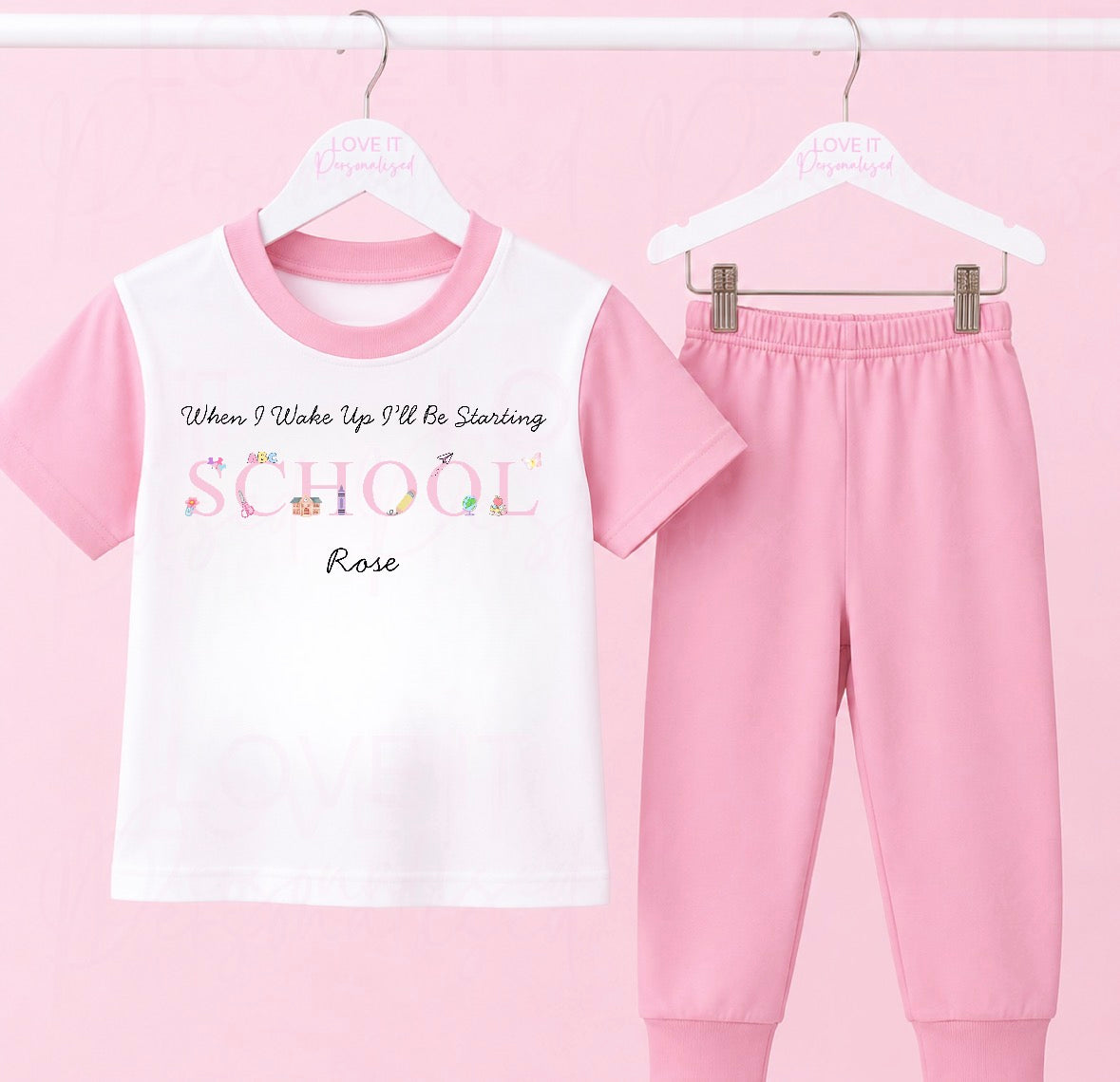 Personalised Starting Nursery/School Short/Long Pyjamas