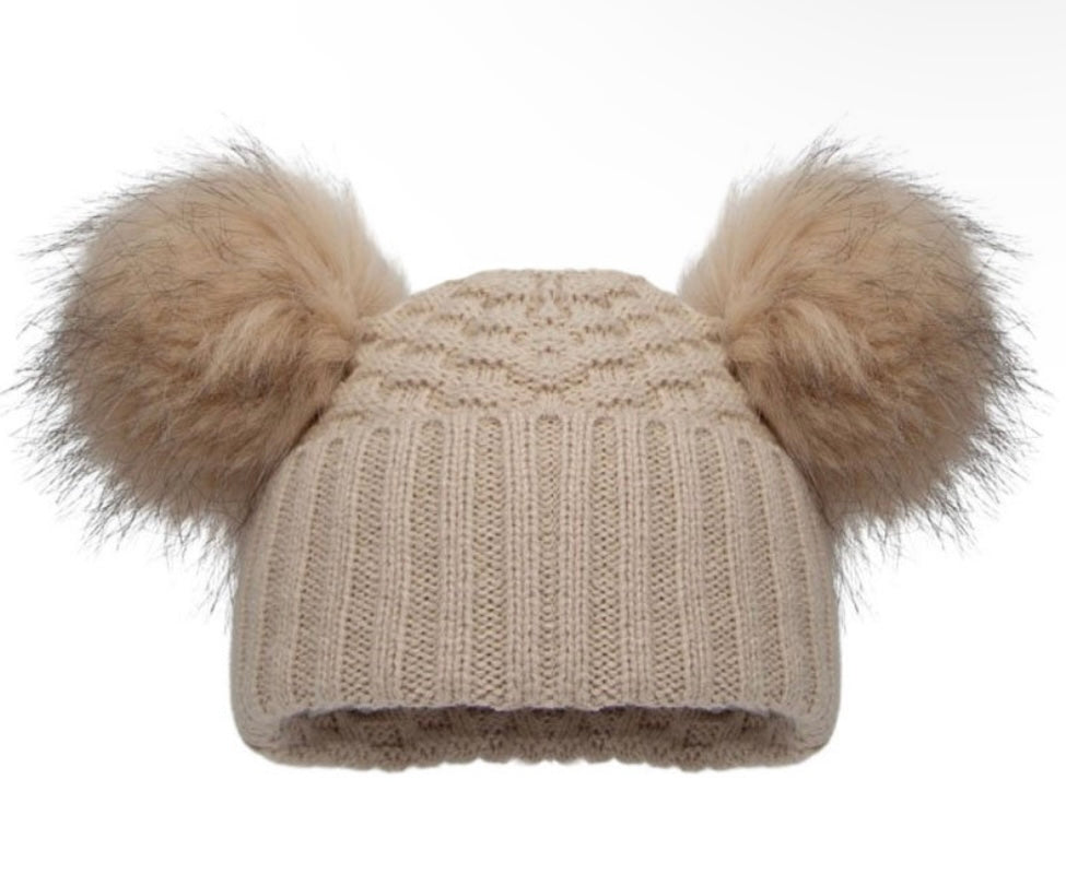 Biscuit Double Pom Hat