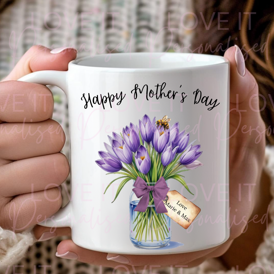 Personalised Mother’s Day Purple Flowers Mug