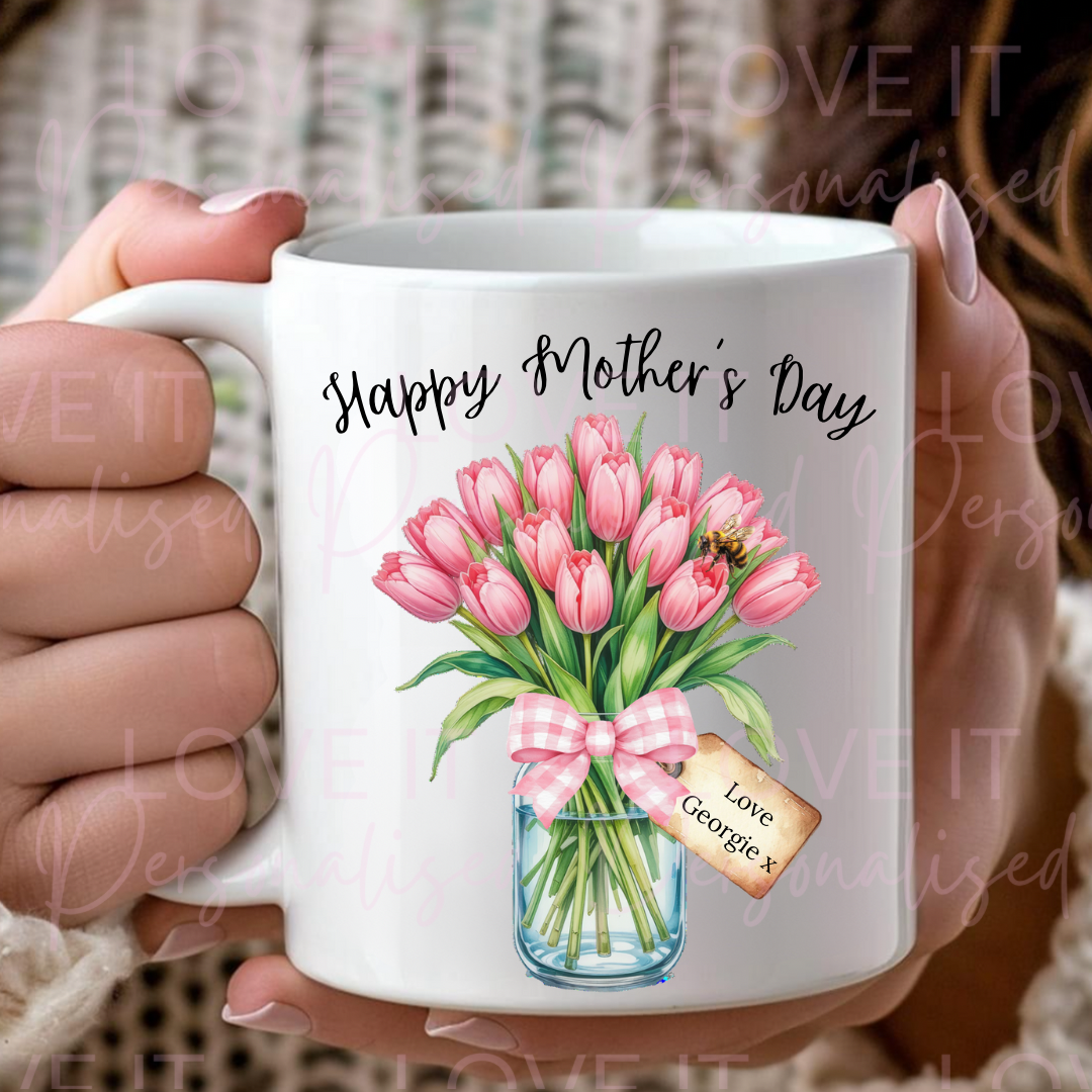 Personalised Mother’s Day Pink Flowers Mug