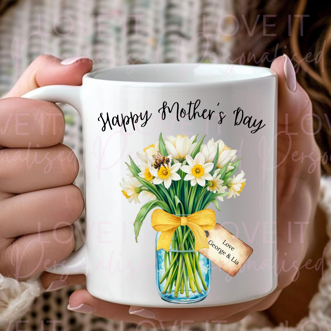 Personalised Mother’s Day Yellow Flowers Mug
