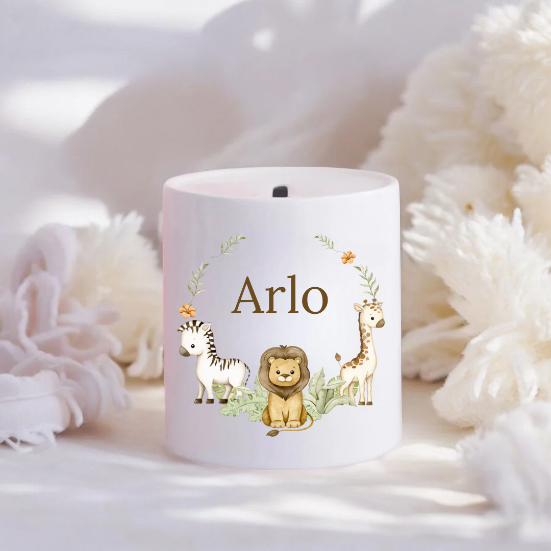 Personalised Safari Wreath Money Box