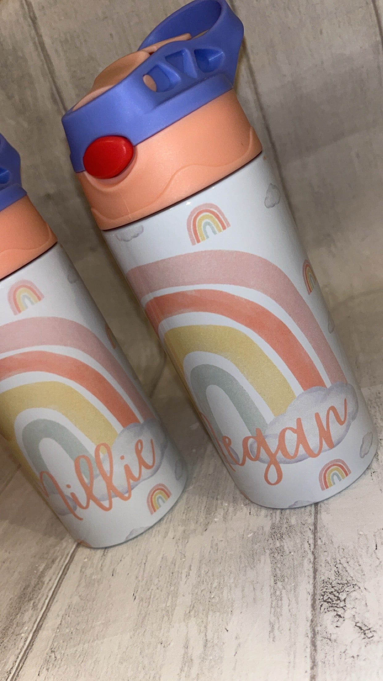 Personalised Rainbow 12oz Water Bottle