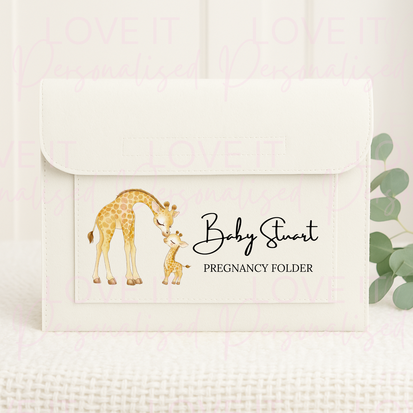 Personalised Giraffe Pregnancy Notes Folder