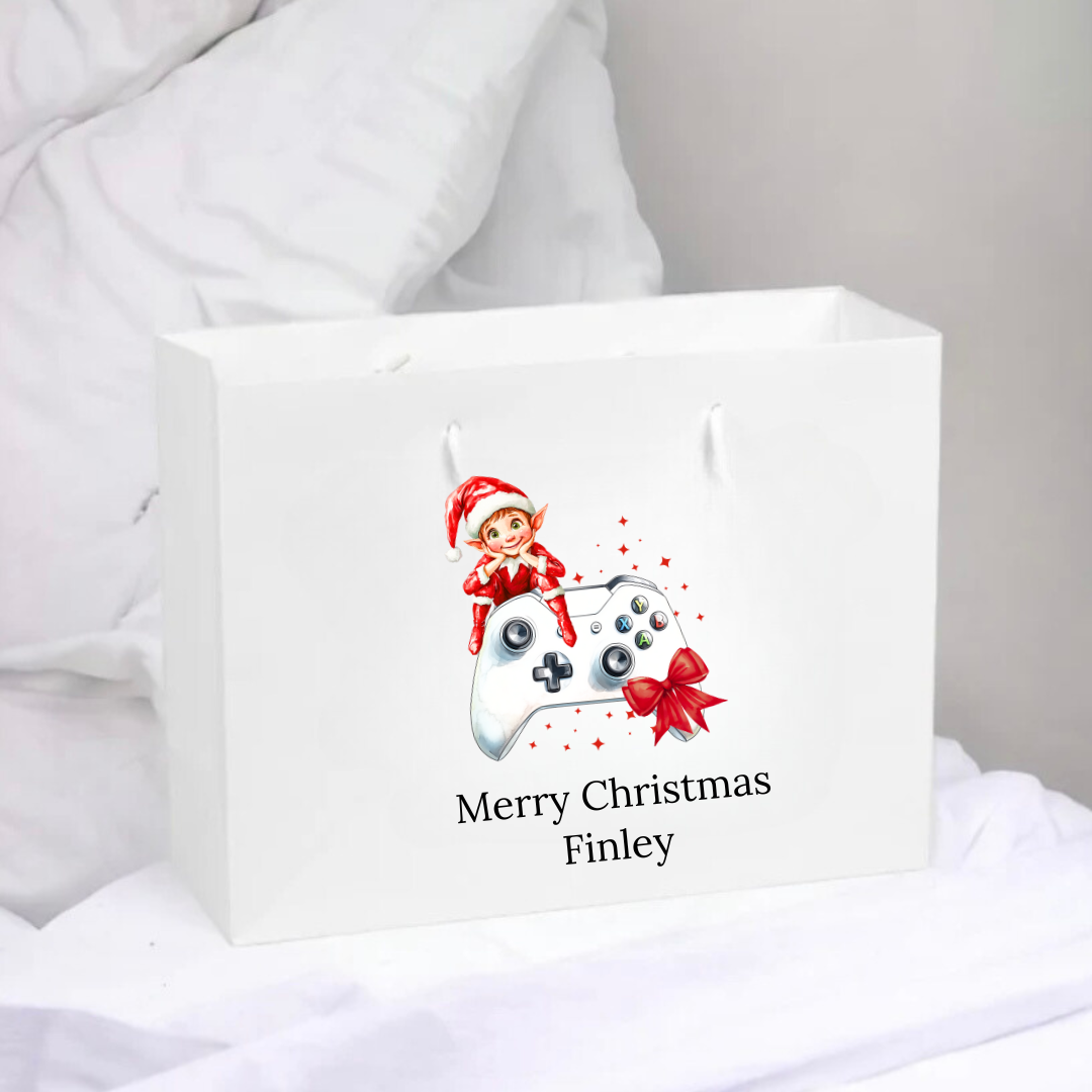 Personalised Christmas Gift Bag - Elf Controller Design