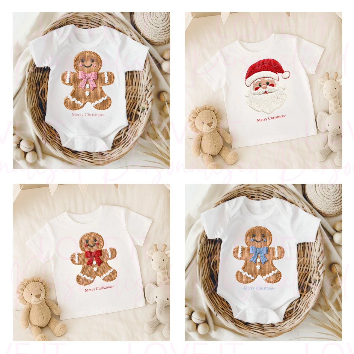 Christmas Gingerbread/Santa Children's Bodysuit/T-Shirt