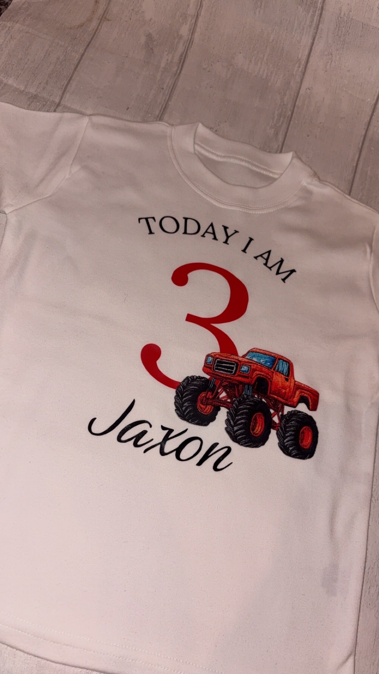 Personalised Monster Truck Children's Birthday T-Shirt
