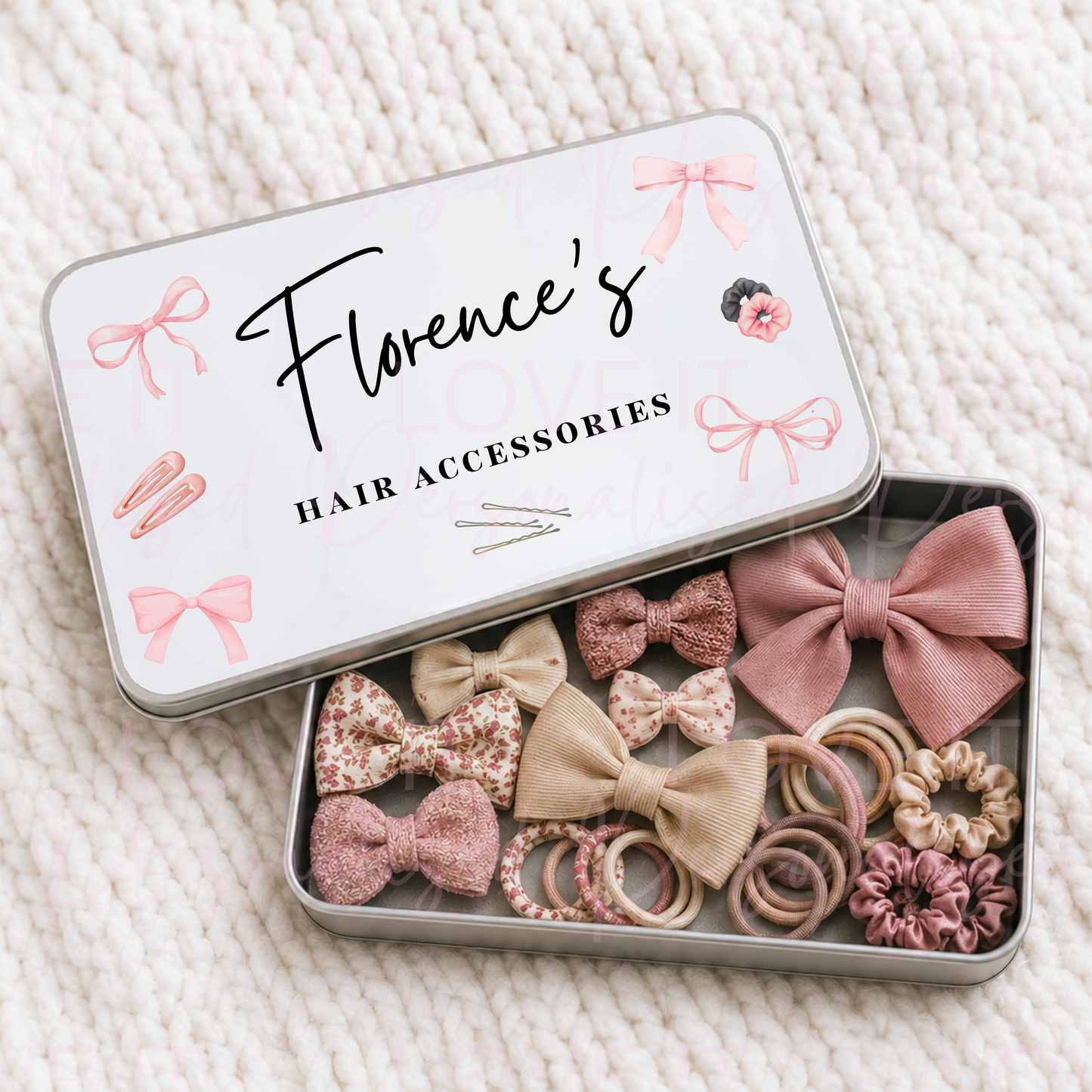 Personalised Hair Accessories Tin