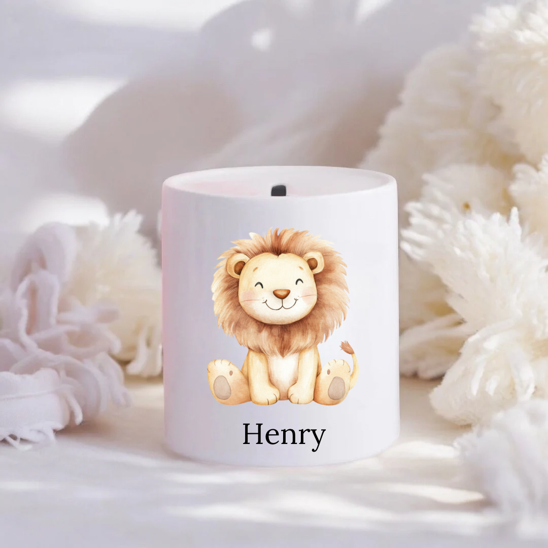 Personalised Lion Money Box