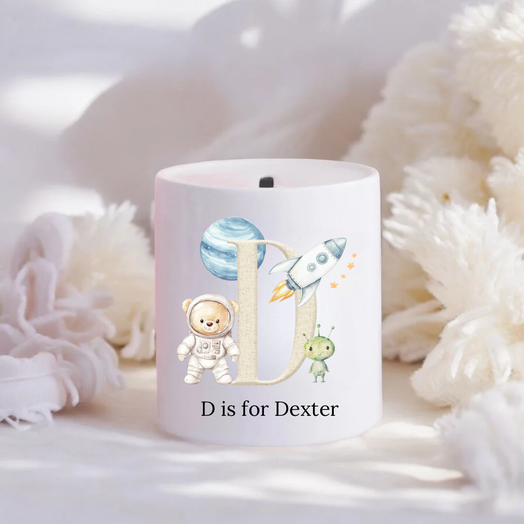 Personalised Space Initial Money Box