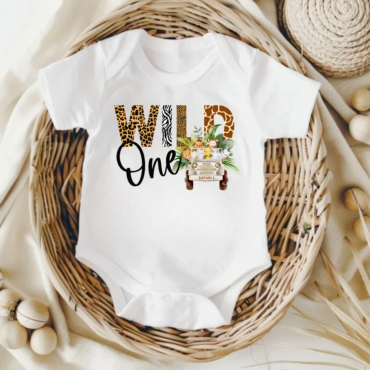 Wild One Safari Birthday Bodysuit