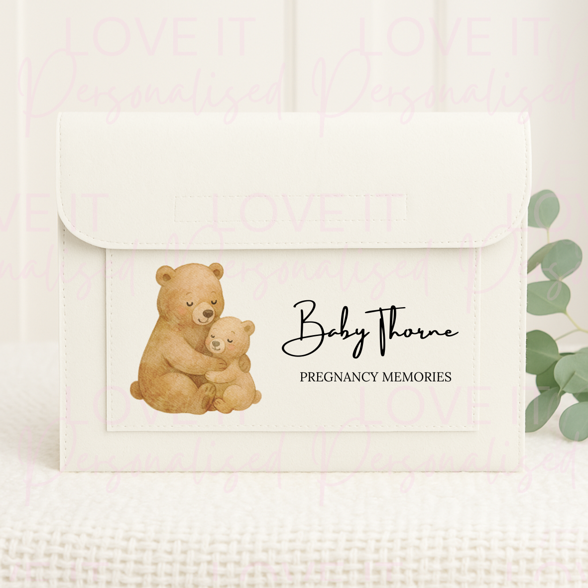 Personalised Bear Pregnancy Baby Notes/Journey/Memories Folder