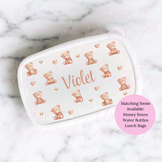 Personalised Teddy Bear Lunch/Snack Box