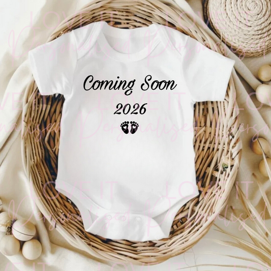 Baby/Pregnancy Announcement Baby Bodysuit - Coming Soon 2026
