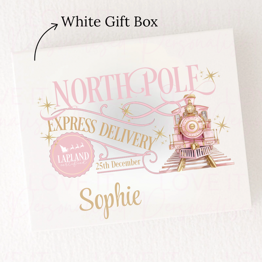 Personalised Christmas Magnetic Gift Box - Pink/Blue Express Delivery Design