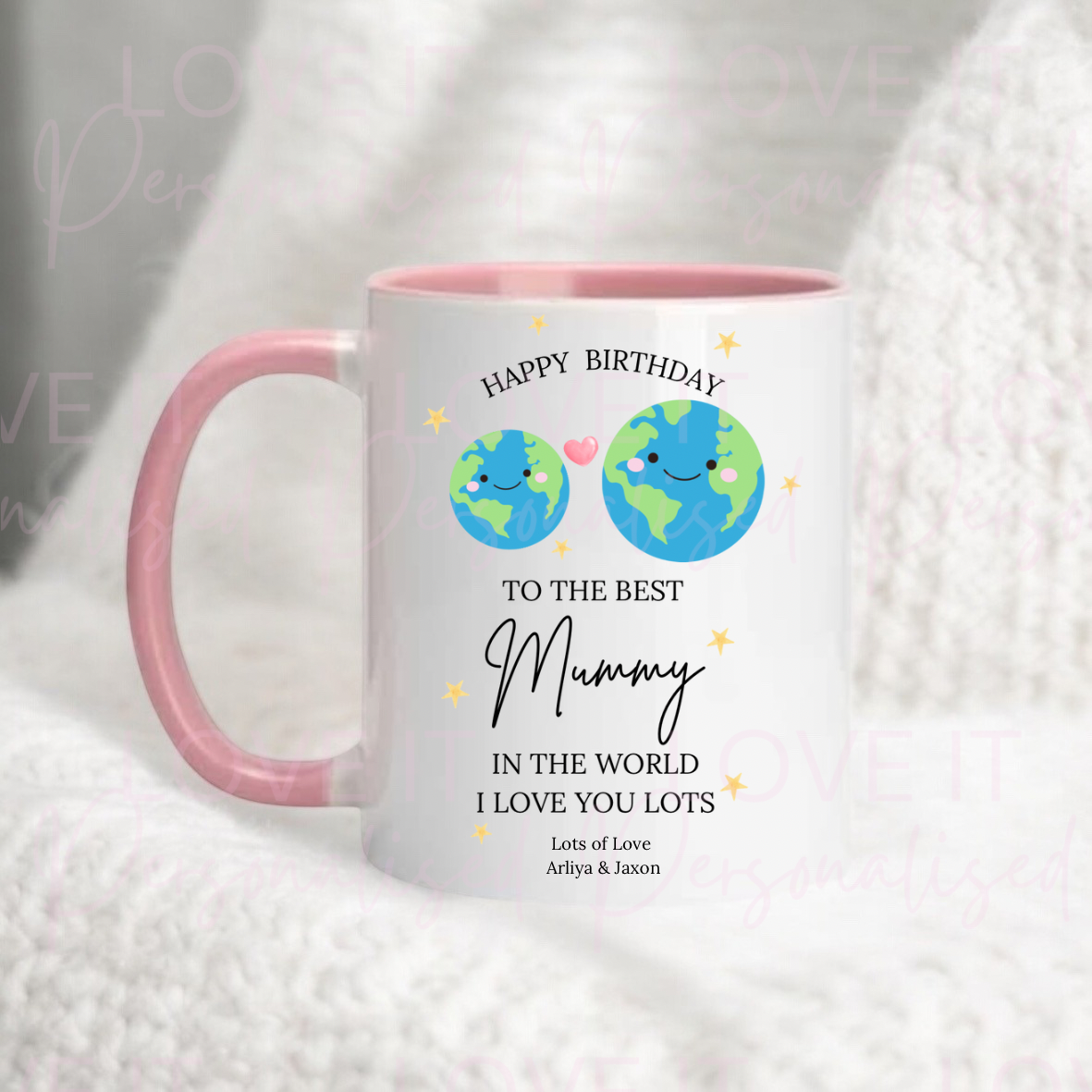 Happy Birthday To The Best Mummy/Daddy In The World Ceramic Mug - Pink/Blue