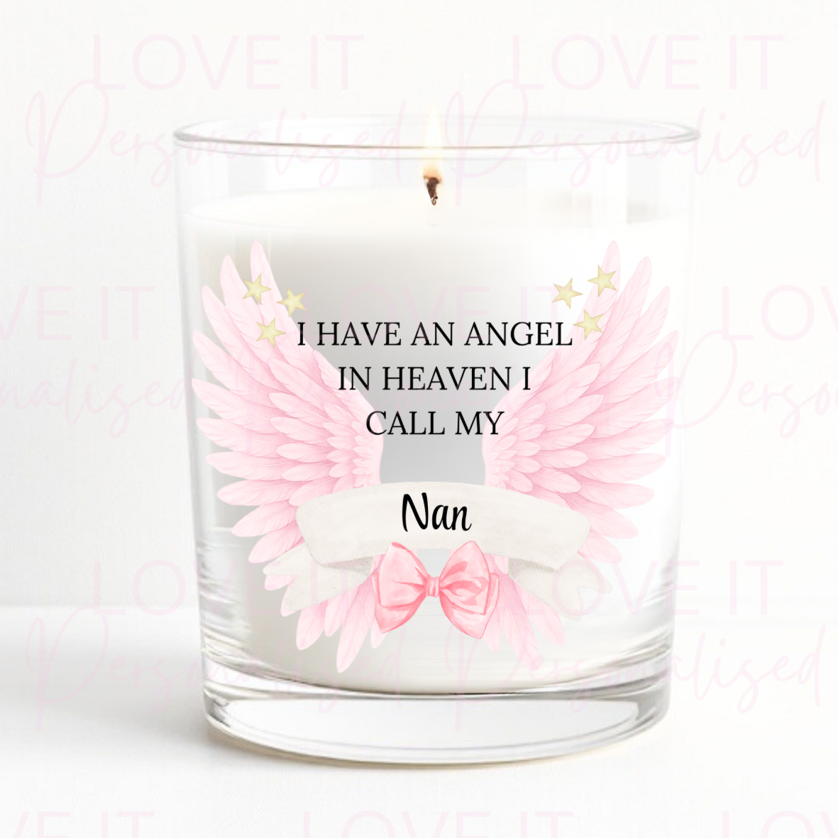 Angel In Heaven Memorial Scented Candle - Gift Decor Ornaments Decoration Pink/Blue