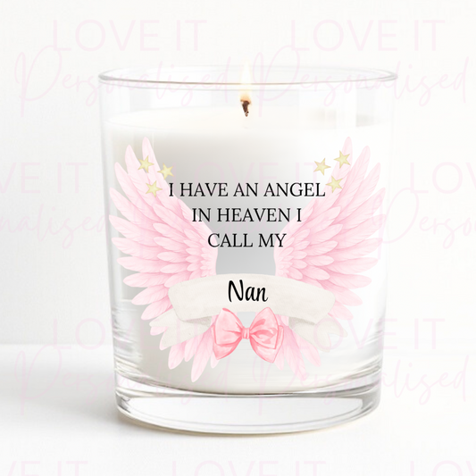 Angel In Heaven Memorial Scented Candle - Gift Decor Ornaments Decoration Pink/Blue